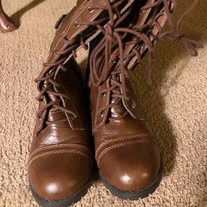 Soda Combat Boots (Brown) Size 9
